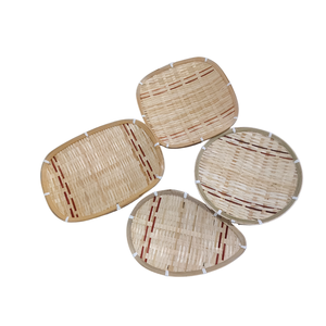 Plateaux de service ovales en bambou naturel, faits à la main, écologiques, de qualité alimentaire, tissés à la main, non finis, pour le contact alimentaire, usage résidentiel - Product Image 5