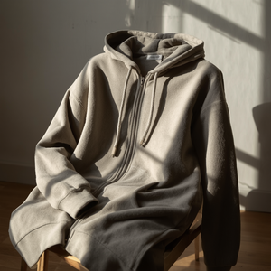 เสื้อฮู้ดซิปทรงบ็อกซี่ ผ้าฝ้ายฟลีซแบบโอเวอร์ไซส์ พร้อมบริการรับผลิตแบบ OEM ODM - Product Image 2