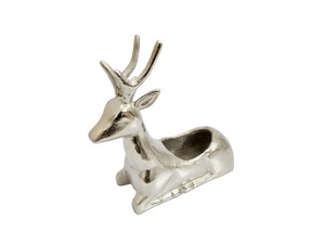 Escultura de Ciervo Plateado, Figura de Animal Pintada a Mano, Decoración Navideña para Mesa - Product Image 1