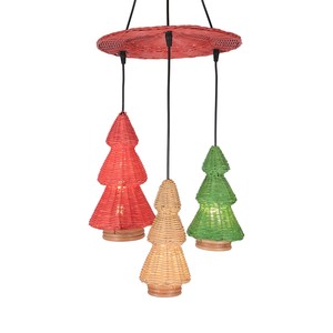 Hanging Rattan Christmas <b>Tree</b> Pendant Lights Festive Holiday <b>Lighting</b> Eco Friendly Indoor Decoration Wholesale Bulk OEM ODM - Product Image 1