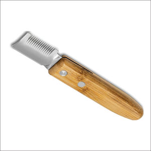 Nouveauté : Couteau de toilettage pour chiens et chats en acier inoxydable OEM, 7,0 pouces, manche en bois, certifié CE, logo personnalisé - Product Image 5