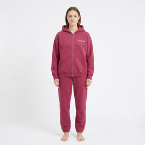 Conjunto deportivo informal de sudadera con capucha y pantalones de chándal de algodón para mujer - Product Image 5