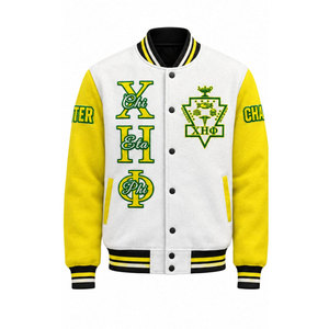 เสื้อแจ็คเก็ตวาร์ซิตี้ Chi Eta Phi สำหรับผู้ชาย สีเขียวเหลือง ปักตัวอักษรด้านหน้า สไตล์ Preppy ผ้าฝ้ายผสมขนสัตว์ เหมาะสำหรับใส่ในฤดูใบไม้ร่วง - Product Image 5