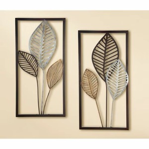 Modern Design <b>Leaf</b> <b>Wall</b> <b>Decor</b> Interior Design <b>Wall</b> Art for Bed Room Hallway & Hotels Amazing Indian Metal Arts - Product Image 1