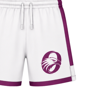 Pantalones Cortos de Rugby Blancos y Morados, Cintura Elástica con Cordón, Uniforme de Equipo Personalizado, Ropa Deportiva Transpirable para Entrenamiento, Ropa Deportiva de Alto Rendimiento - Product Image 3