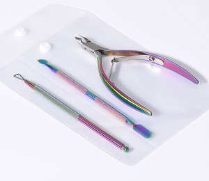 Professional Manicure Tools 2pcs Stainless Steel Curved Blades Finger Use Nail Cutter Cuticle Pusher Clipper Kit ANAAIF - Product Image 3