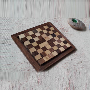 Handcrafted Wooden Sliding <b>Puzzle</b> Board Game With Checkered Wooden Tiles Modern Brain Teaser <b>Puzzle</b> For Fun & Family Enjoyment - Product Image 4