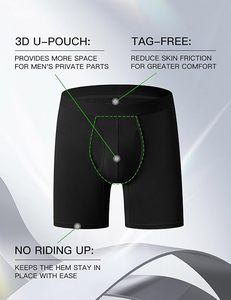 Men's Bamboo Viscose <b>Boxer</b> Briefs Soft Stretch Underwear Breathable Trunks Pack Comfortable Fit Manufactured in Bangladesh - Product Image 3