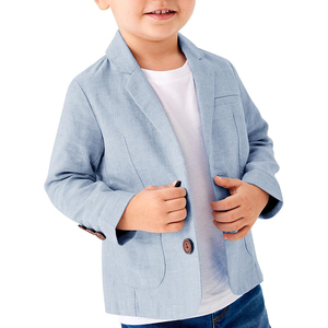 Blazer décontracté uni pour garçons, veste à deux boutons, manteau sport léger, blazer de costume scolaire - Product Image 6