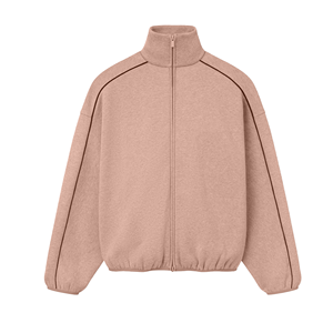 Unisex Oversized Fleece Zip-Up Jacket Solid Stand Collar Casual Regular Sleeve Autumn Knitted Top - Product Image 6