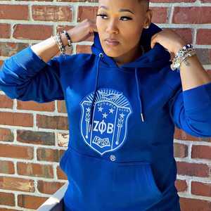 เสื้อฮู้ด Zeta Phi Beta พรีเมียม ปักลายเชนิลล์ เสื้อผ้าชมรมพี่น้องชาวกรีก สำหรับทุกเพศ ทำจากผ้าฝ้าย - Product Image 4