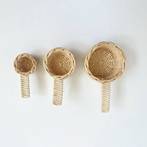 Playful baker set natural rattan baby kitchen <b>toys</b> combo mini measuring cup baking <b>tool</b> <b>toy</b> - Product Image 1