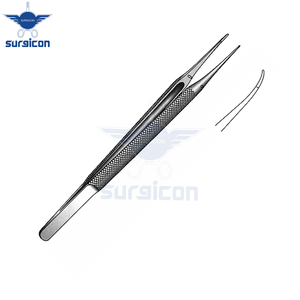 Pinzas de Sutura Microquirúrgicas Curvas de 12 cm / 4-3/4 Pulgadas con Punta Fina de 0.3 mm, Instrumento Microquirúrgico de Acero Inoxidable para Trabajos de Precisión - Product Image 4