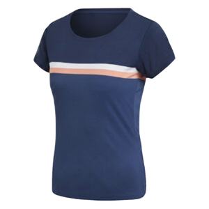 Camiseta de manga corta con bloques de color para mujer, moderna, con cuello redondo y elástica - Product Image 1