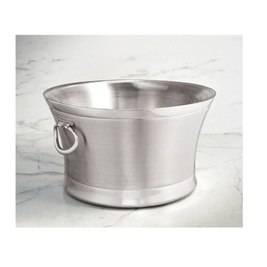 Cubo de Hielo Aislado de Lujo - Enfriador de Vino de Acero Inoxidable Cepillado de Doble Pared con Elegantes Asas de Anillo para Fiestas y Bares - Product Image 2