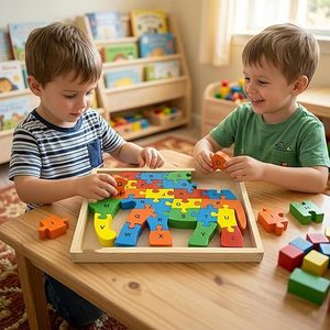 Rompecabezas de Madera con Alfabeto de Elefantes para Niños, Juguete Educativo de A a Z con Piezas de Madera Coloridas para Niños Pequeños, Rompecabezas de Alfabeto de Animales - Product Image 3