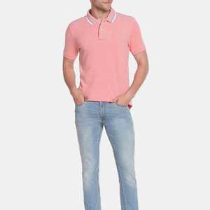 Camiseta Polo de Manga Corta para Hombre, Color Rosa, Algodón Piqué, Diseño Casual con Botones, Corte Regular, Alta Calidad - Product Image 4