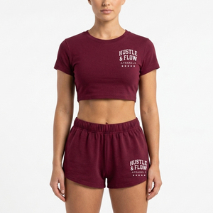 Conjunto de Camiseta Corta y Pantalones Cortos de Algodón y Poliéster Transpirable de Último Diseño, Ropa de Verano Informal para Mujer - Product Image 2