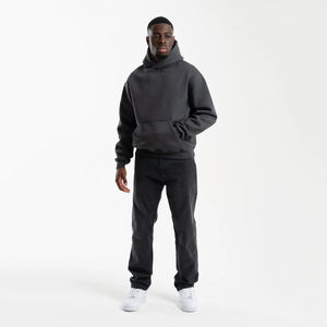 Sweat-shirt à capuche surdimensionné en molleton respirant de qualité supérieure pour homme, 430 g/m², 100 % coton, style rétro, hiver, personnalisé, 2 pièces - Product Image 5