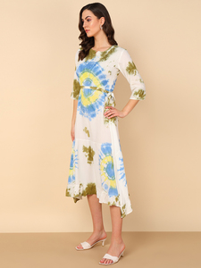 Robe évasée trapèze en rayonne tie & dye pour femme, séchage rapide, idéale pour l'été, les fêtes, le style de vie moderne et le quotidien – Meilleur prix fournisseur - Product Image 1