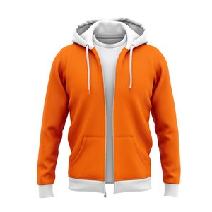 Sudadera con capucha y cremallera para hombre, de color sólido, corte regular, informal, de punto, de algodón, color sólido, ropa de calle para otoño - Product Image 5