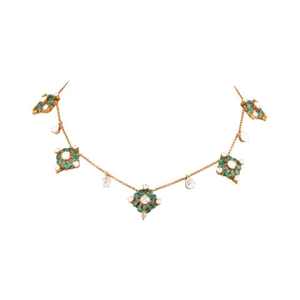 Collier pendentif en argent sterling 925 avec pierre verte émeraude Gajaah et halo de cristaux pour femmes - Product Image 2