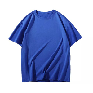 Camiseta de algodón 100% para hombre al por mayor, de lujo, 300G, unisex, con logo personalizado, cuello simulado, lisa, oversize, de corte holgado, de alto gramaje y transpirable. - Product Image 5