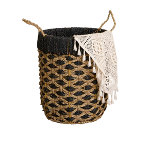 Panier de rangement multifonction en jonc de mer tressé à la main, écologique, de haute qualité, best-seller, pour la maison et le linge - Product Image 1