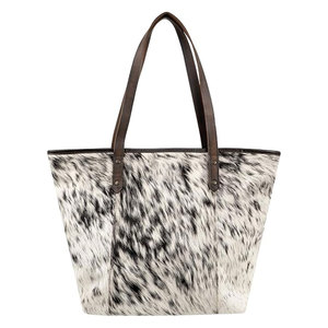 Bolso Tote para Portátil de Cuero Genuino con Cierre de Cremallera, Diseño Occidental Elegante, Amplio y con Correa para el Hombro para Mujer - Product Image 1
