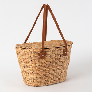 Best Selling Woven <b>Storage</b> <b>Basket</b> with Handle Hyacinth Picnic <b>Basket</b> Picnic Gift Box for an Intimate Park or Beach Lunch - Product Image 1