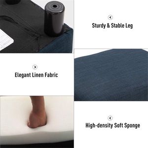 Poggiapiedi Moderno e Confortevole in Plastica e Tessuto per Soggiorno, Camera da Letto, Cucina, Hotel - Product Image 2