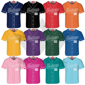 Maillot de baseball personnalisé avec nom d'équipe 00, impression sublimée, unisexe, manches courtes, respirant, en polyester, vêtements pour adultes, toutes saisons - Product Image 1