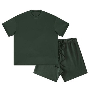 Best Selling Men's Two-Piece Set Acid Washed High Quality %100 Cotton Shirt and Shorts in Various Colors Customizable Logo - Product Image 6