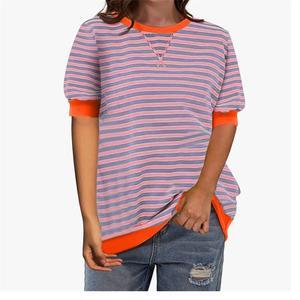 High Quality Streetwear Blank Solid Short Sleeve T-Shirt 180 GSM Heavyweight Plain Dyed Women's T-Shirts Export BD - Product Image 5