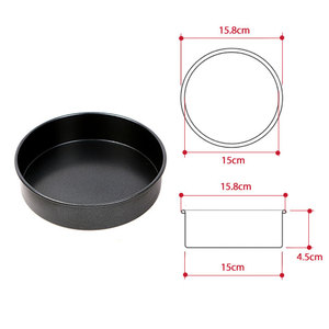 Round Cake Pan 15cm Heavy Duty Carbon Steel Commercial Grade <b>Bakeware</b> Non Stick PTFE Coating - Product Image 1