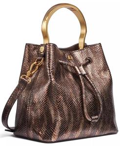 Borsa a secchiello con manico in pelle di serpente metallizzato | Donna Karan New York - Product Image 4