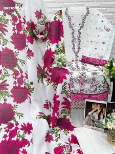 Proveedor de la colección de salwar-kameez y dupatta de algodón cambray de alta calidad con bordados y semicosturas, de la India, para la moda femenina. - Product Image 3