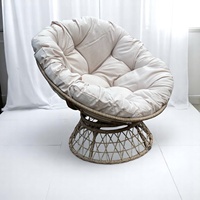 Chaise pivotante en poly rotin résistante aux intempéries et au design moderne Coussin de chaise pivotante de jardin avec cadre en aluminium Meubles de patio extérieur