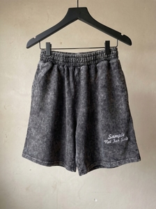 <b>Mens</b> Acid Wash Sweat <b>Shorts</b> Cotton Blend Vintage Washed Casual Lounge <b>Shorts</b> Elastic Waist Drawstring Summer Gym <b>Shorts</b> - Product Image 4