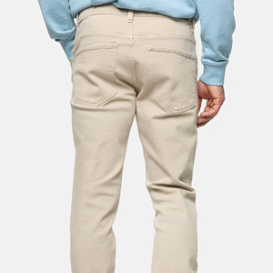 Jean en denim beige pour homme, coupe droite, style décontracté |   Pantalons streetwear vintage délavés |   Façade respirante | - Product Image 5