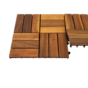 Baldosas de Madera Encajables para Terraza, Patio, Balcón, Jardín, 30 x 30 cm, Fácil Instalación, Impermeables, Resistentes al Fuego, Antideslizantes - Product Image 2