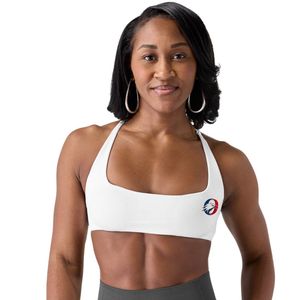 Soutien-gorge de sport blanc pour femme à bretelles croisées, respirant, idéal pour le fitness, l'entraînement, le yoga, la course et les activités sportives - Product Image 1