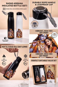Botella de Agua Metálica con Diseño Radha Krishna, Impresión Personalizada, para Uso Promocional en Oficina, Regalo para el Día de la Madre y el Día del Padre - Product Image 3