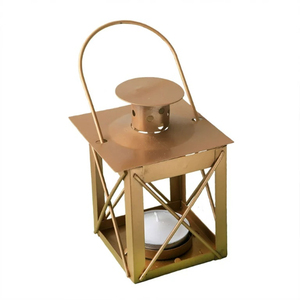 White and Gold Metal <b>Lanterns</b> with Cutout Patterns Glass for Home Decoration Handmade Candle <b>Lanterns</b> On Sale - Product Image 4