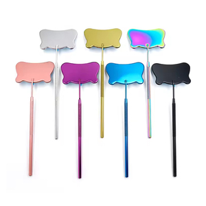 Professional High Quality Lighted Square Eyelash Pocket <b>Mirror</b> Single Side Stainless Steel Handle Personalized Silver Finish - Product Image 6