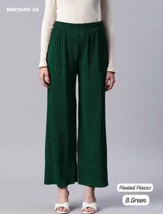 Mejor tela recién llegada LYCR con pantalones plisados sólidos y cintura elástica, proveedor de Surat, exportador de moda femenina. - Product Image 5