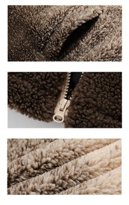 Men's Gradient Color Sherpa Fleece <b>Jacket</b> Stand Collar Pullover Casual <b>Winter</b> Thick Loose Fit Regular Length - Product Image 5
