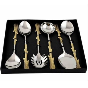 Elegant Design Perfect for Dining and <b>Table</b> Decor <b>Mirrored</b> Steel Luxurious <b>Gold</b> Handle Cutlery Set Modern Texture - Product Image 6