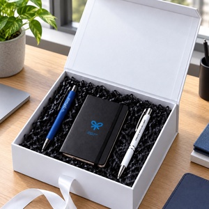 Coffret Cadeau Personnalisé : Stylo en Aluminium, Carnet en Cuir avec Ruban, Boîte Cadeau, Kit de Bienvenue pour Employés, Vente en Gros, Faible MOQ, En Stock - Product Image 4