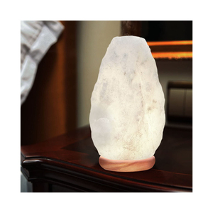 Elegant Himalayan white salt lamp made from genuine <b>crystal</b> salt adding charm warmth and decorative appeal to every room - Product Image 5